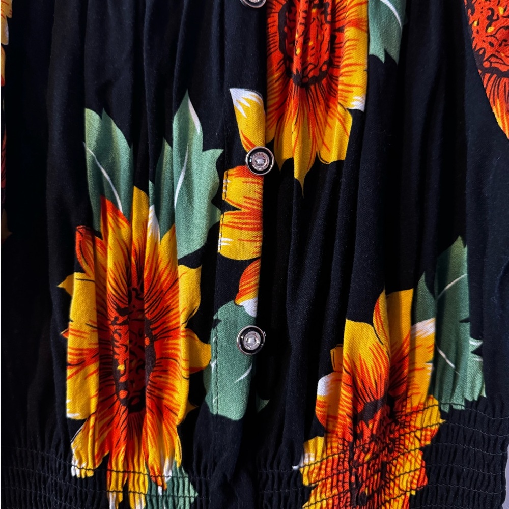 Sunflower Print Maxi Dress - Picture 3 of 5